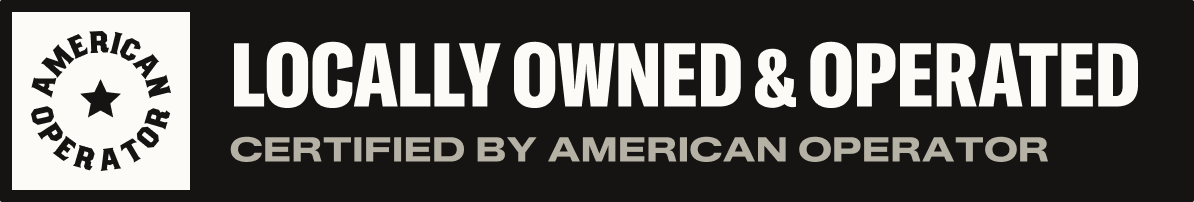 American Operator badge: locally owned and operated, certified by American Operator
